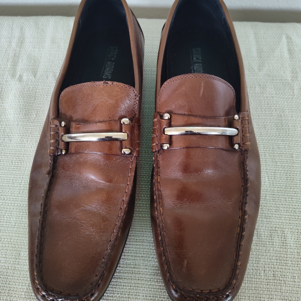 Stacy Adams Chestnut Leather Slip-On Loafers